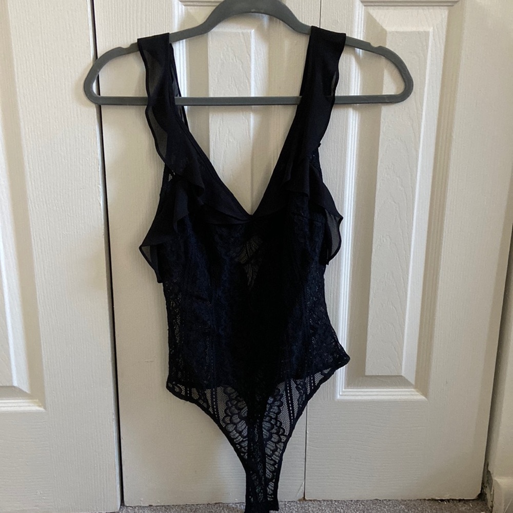 Lush black lace bodysuit size small